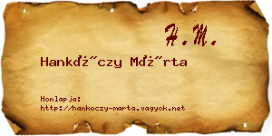 Hankóczy Márta névjegykártya