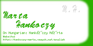 marta hankoczy business card